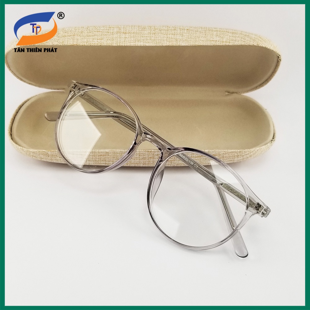 Gọng kính cận nam nữ mắt tròn nhựa màu đen, hồng, xám 8243. Tròng kính giả cận 0 độ chống ánh sáng xanh, chống tia UV