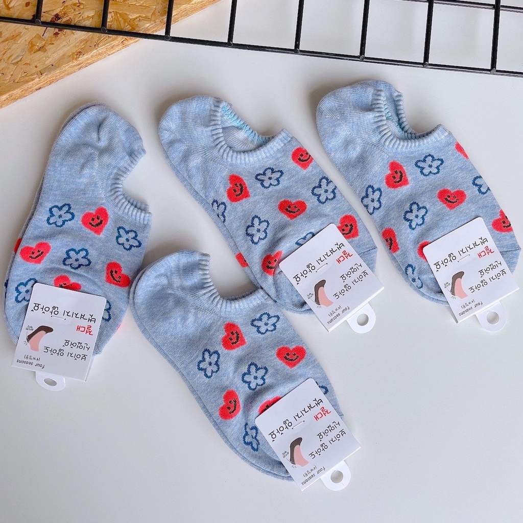 Tất Vớ Nữ Lười Hình Hoa Emoji Nhiều Màu Sắc Dễ Thương giá siêu rẻ mềm
