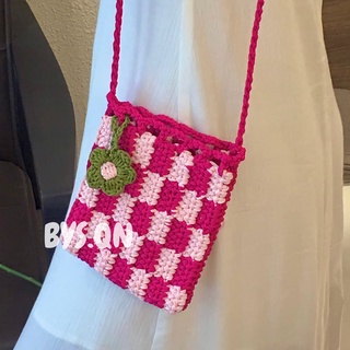 Túi đan len caro phối 2 màu "Checkered Mini Bag"