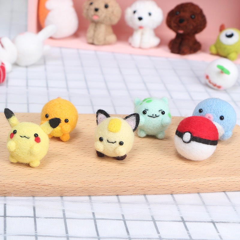 Len Chọc Handmade, Bộ Kit Len Chọc Combo 9 Bé Pokemon