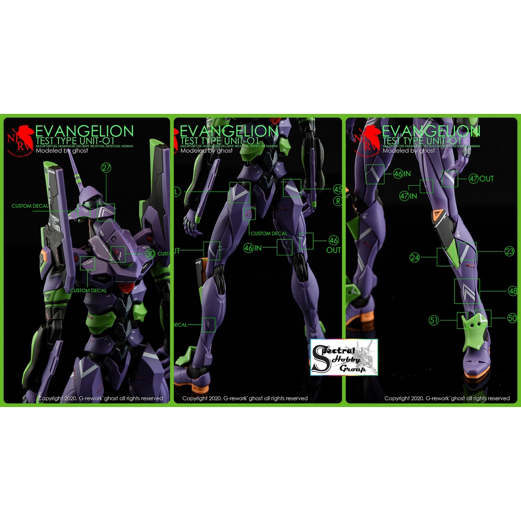 Decal nước dán mô hình RG HG Evangelion EVA Unit 00 01 02 03 04 06 08 các loại - Water sticker