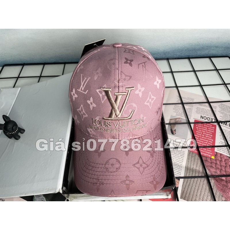 nón kết gấm in + thêu chữ màu lạ thời trang