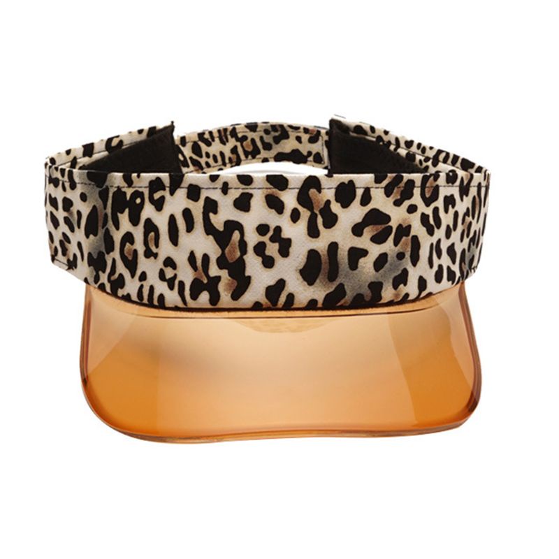 Mũ Lưỡi Trai Hở Chóp Họa Tiết Da Báo Màu Trong Suốt Phong Cách Vintage Cho Nữ