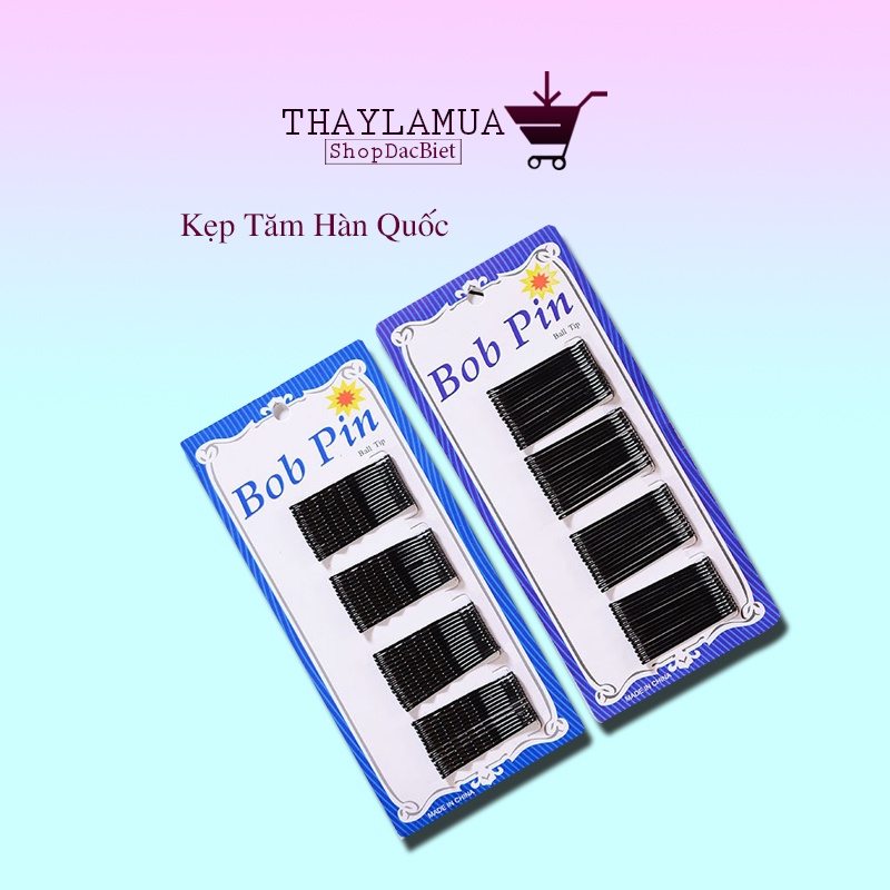 Kẹp tăm Hàn Quốc màu đen đơn giản xinh xắn - Kẹp tăm làm tóc vỉ 36 cái