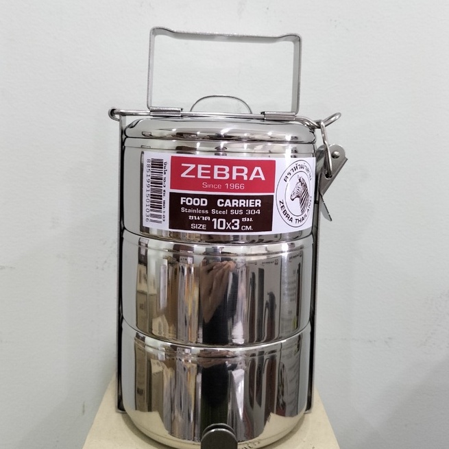 Camen (cặp lồng) Inox 304 Zebra Thái Lan 150103 kích thước 10cmx 3 ngăn nhỏ gọn xinh xắn