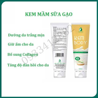 Kem body mầm sữa gạo Ngân Bình 120g chính hãng cho làn da trắng hồng, mịn màng