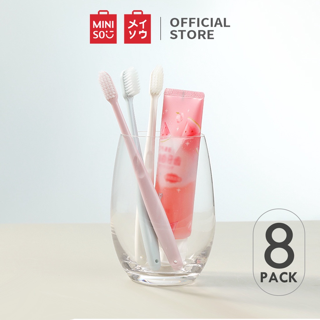 Bàn chải đánh răng Miniso bảo vệ nướu ( 8 chiếc ) (Nhiều màu)