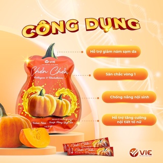 Thạch bí đỏ chen chen vic - kháng nắng, mờ nám , trắng da, cân bằng nội tiết tố 1 túi 8 gói - nuti