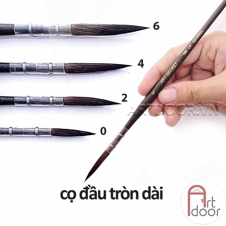 [ARTDOOR] Cọ vẽ màu nước ART SECRET lông Sóc đầu Nét Dài (688LR)