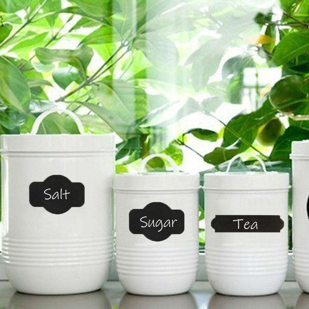 WTTLE Set 12 / 36 Miếng Dán Bảng Đen Đánh Dấu Đa Năng Tiện Dụng Cho Nhà Bếp
