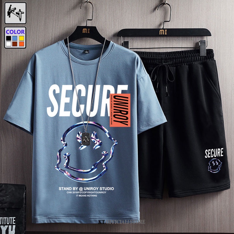 Bộ đồ KT KTZ6013 gồm áo thun tay ngắn và quần đùi thời trang Hàn Quốc size M-8XL dành cho nam