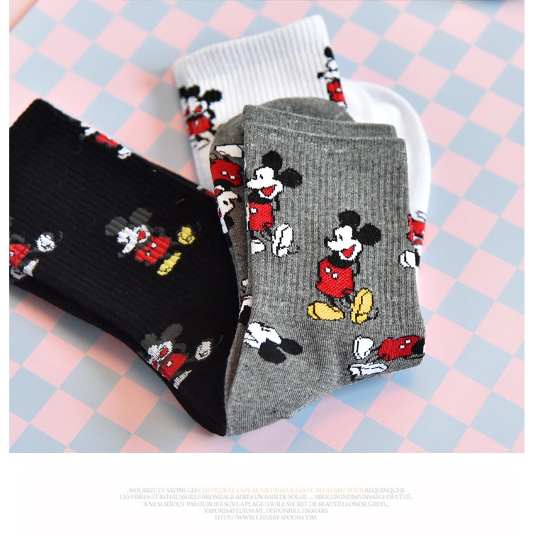 Hoạt Hình Vớ In Hình Chuột Mickey Đáng Yêu Phong Cách Hàn Quốc