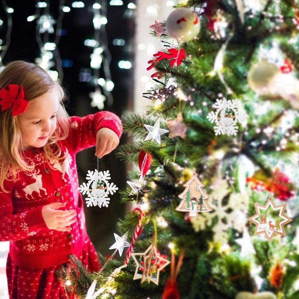 Phụ Kiện Treo Trang Trí Cây Thông Giáng Sinh Bằng Gỗ Hình Ông Già Noel DIY