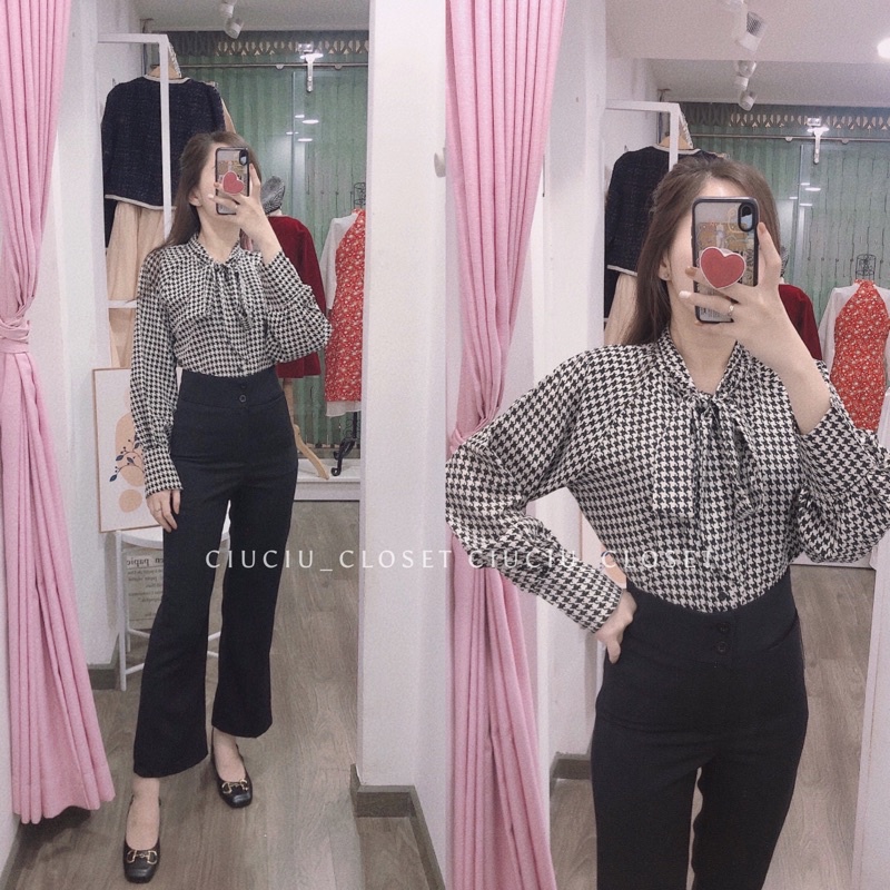[Mã FAMARAL1 giảm 10k đơn 50k] Quần Tây Ống Loe Nút Đôi Lưng Siêu Cao Đủ Size(SẴN/ẢNH THẬT)