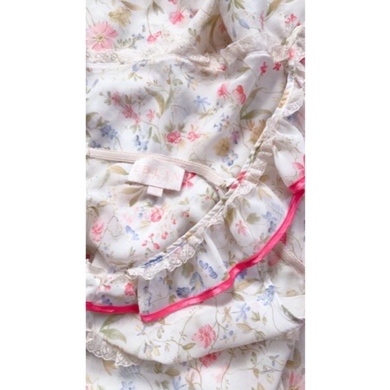 Áo cup ngực y2k cami phong cách coquette, Đầm ngủ công chúa Eblin xuyên thấu vintage