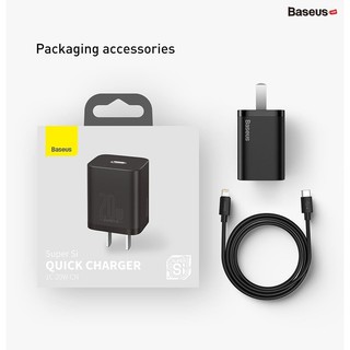 Bộ sạc nhanh baseus super si quick charger 20w dùng cho iphone 12/ip11/xs max (type c, 20w/18w, pd/ qc3.0 quick