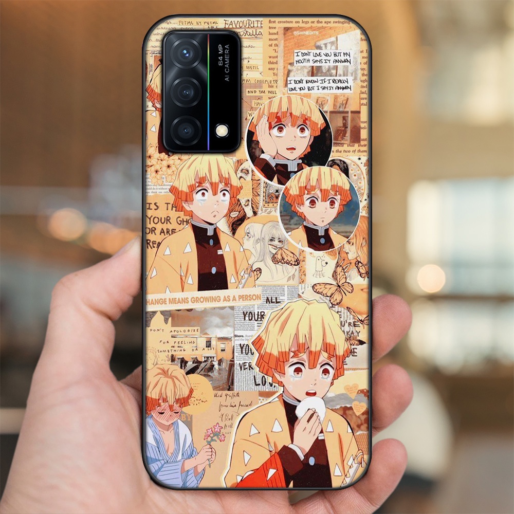 Ốp lưng Oppo K9 viền đen in hình Zenitsu Kimetsu no Yaiba