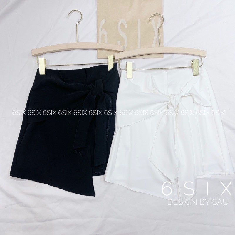 Chân váy công sở dáng A vạt chéo buộc lệch thời trang công sở 6SIX closet | BigBuy360 - bigbuy360.vn