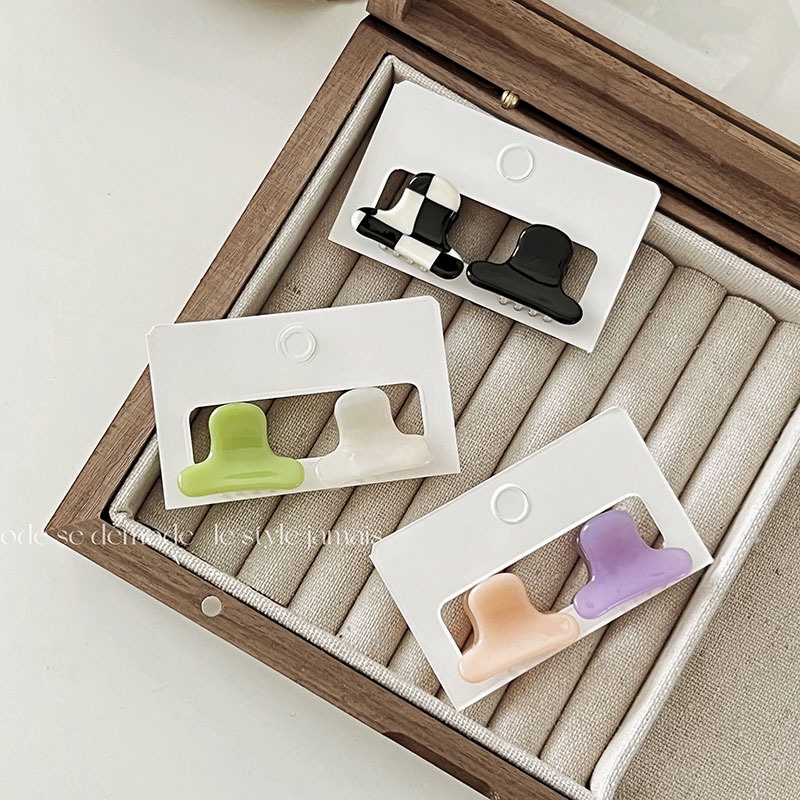 Set 2 Kẹp Tóc Mái Mini Dễ Thương Phong Cách Hàn Quốc