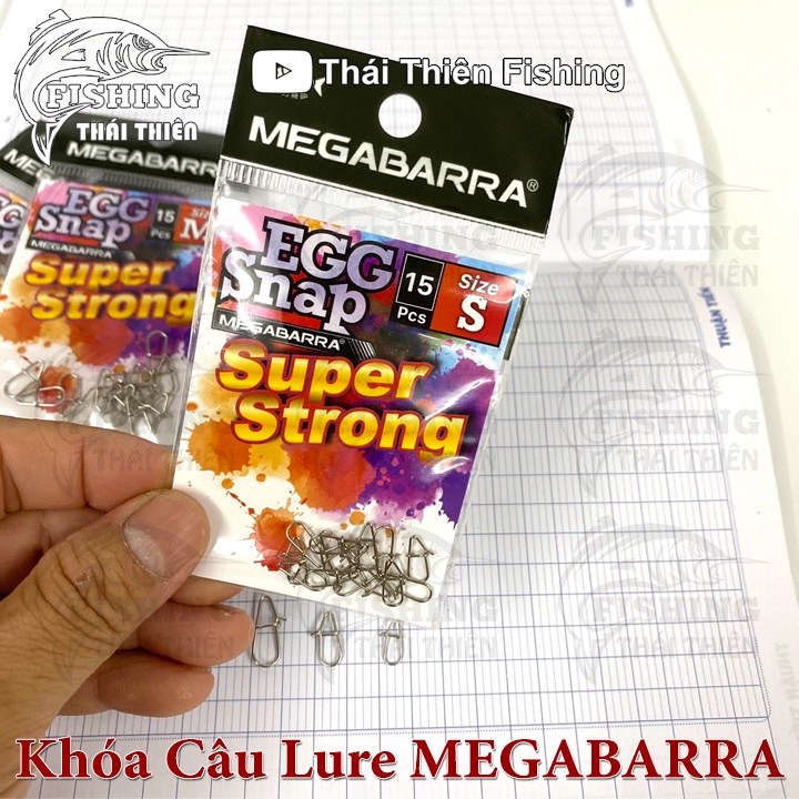 Khóa Câu Lure Megabarra Egg Snap Super Strong Size S M L Vỉ 15 Cái Dùng Móc Mồi Câu Lure Cá Lóc Chẽm Mú