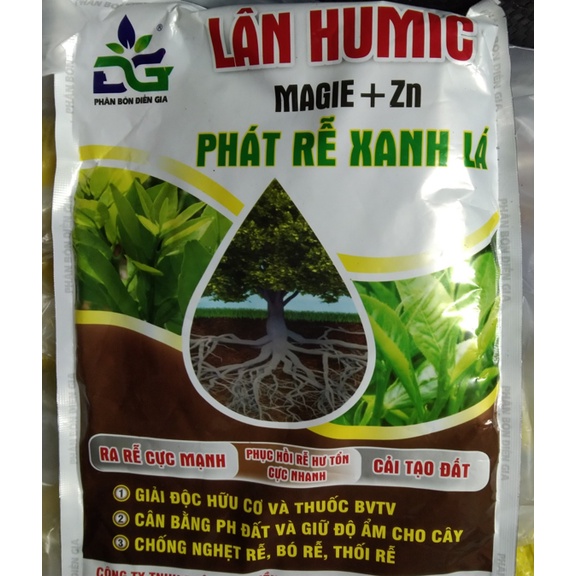 Phân Bón Lân Humic 1kg_Giải độc hữu cơ và thuốc bảo vệ thực vật LÂN HUMIC- MAGIE+Zn -PHÁT TRIỂN XANH LÁ