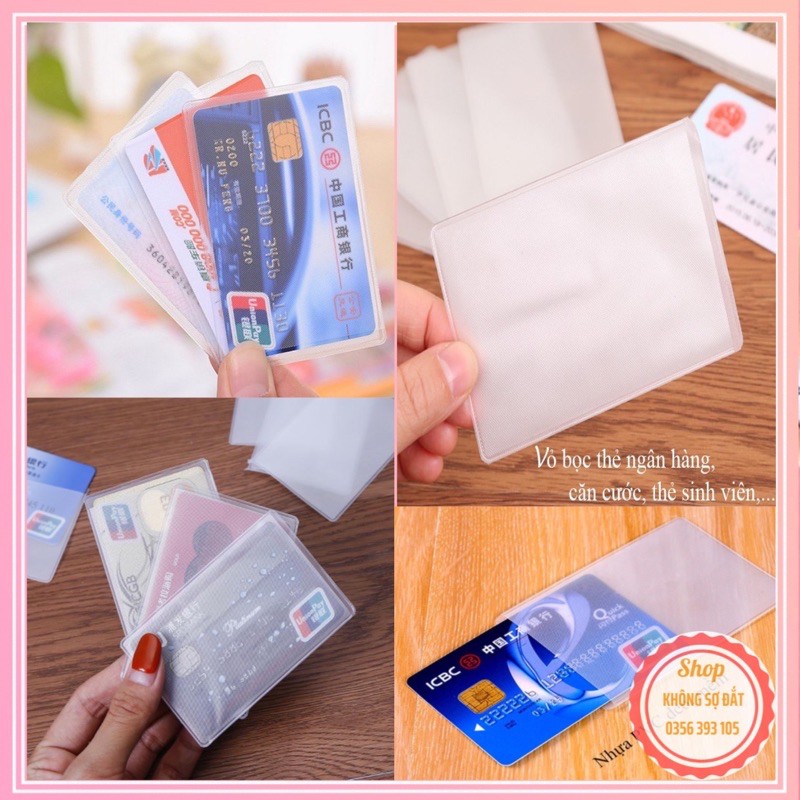 Set 10 Túi bọc thẻ căn cước, ngân hàng, atm, bằng lái xe, thẻ sinh viên chống trầy xước, chống ẩm, bẩn cao cấp