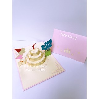 Sinh Nhật ( thổi nến ) - Birthday - Thiêp 3D ( Bìa Hồng )