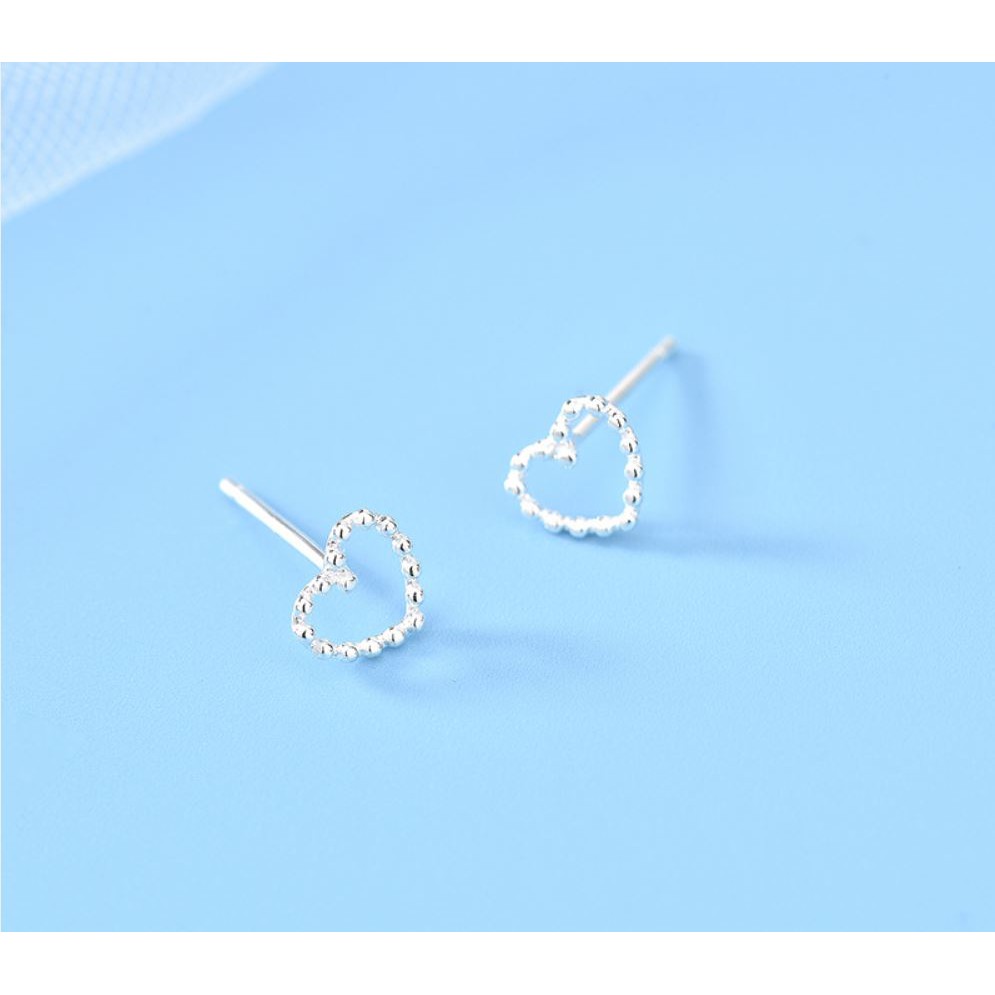 Bông tai EBI Trái tim mạ Bạc 925