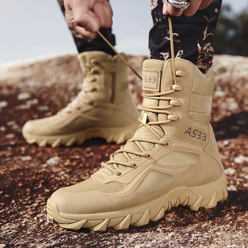 Giày Boots Quân Đội Trọng Lượng Nhẹ Chống Trượt Cao Cấp Cho Nam