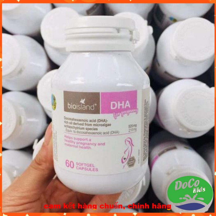 Viên uống DHA Bio Island DHA pregnancy bổ sung cho mẹ bầu, Hàng Úc,Hộp 60 viên,Hỗ Trợ Phát Triển Trí Tuệ Cho Bé.