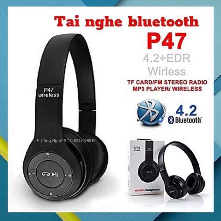 Tai nghe bluetooth Chụp Tai Headphone P47 ⚡Âm Thanh Đỉnh Cao⚡