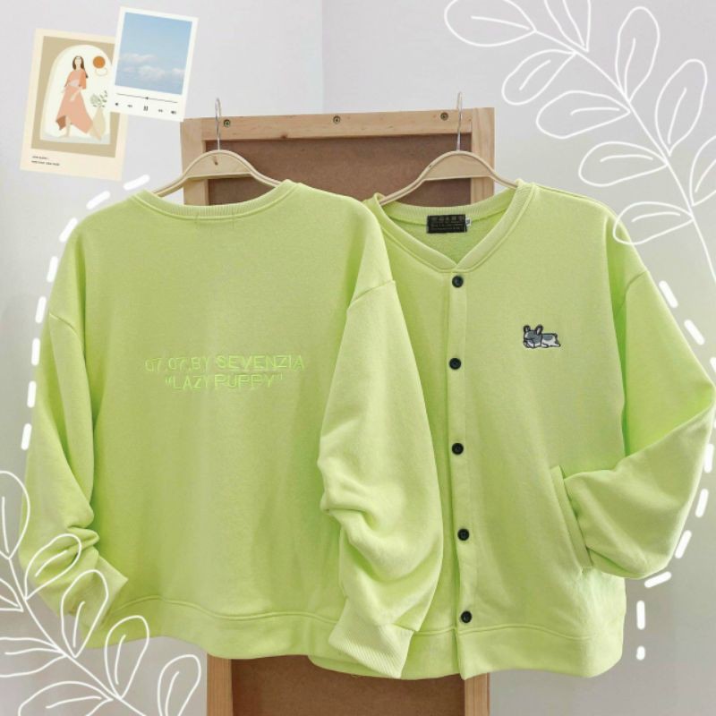 Áo Khoác Nỉ Cardigan Puppy Fotm Rộng Unisex