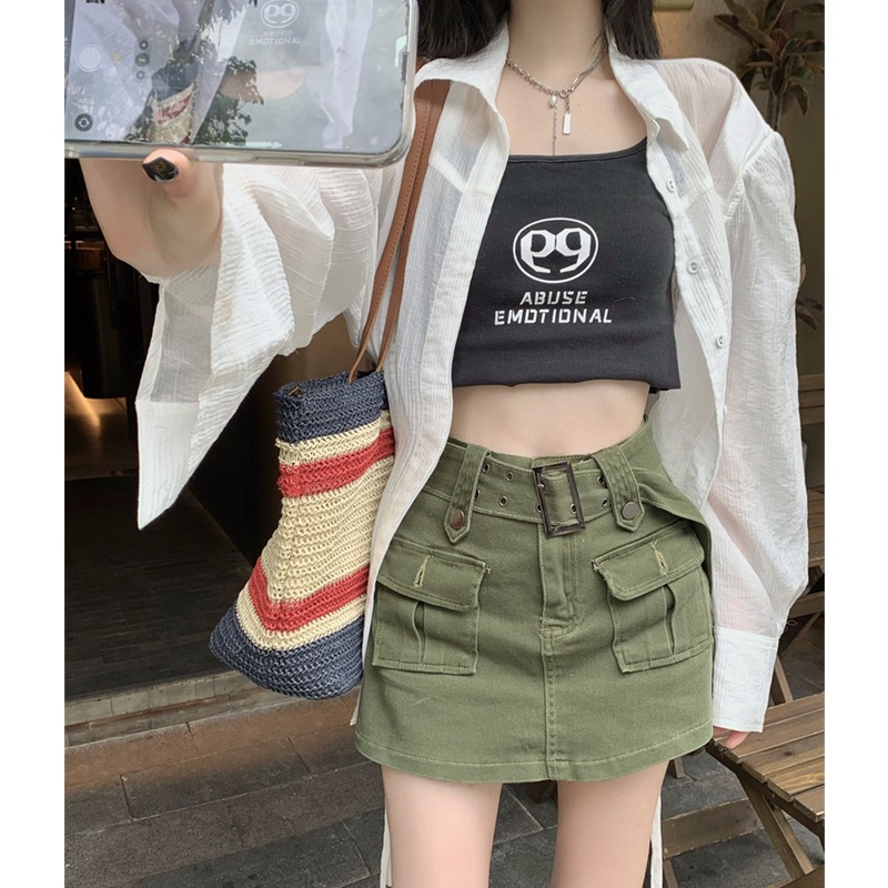 Chân Váy Jean Lưng Cao Dễ Phối Đồ Thời Trang Mùa Thu Cho Nữ