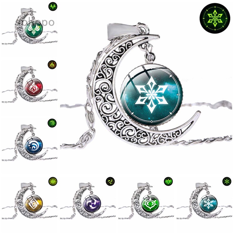 Vòng cổ mặt thủy tinh phong cách Sohopo Genshin trong game Eye Of God