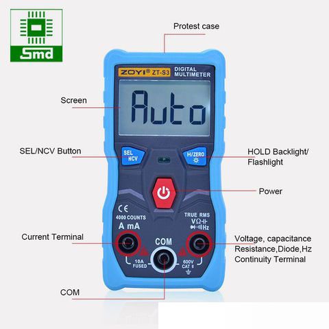 Đồng hồ vạn năng ZOYI ZT-S3,đồng hồ đo tần số và tụ điện, đo điện áp và dòng điện AC/DC, dò điện âm tường