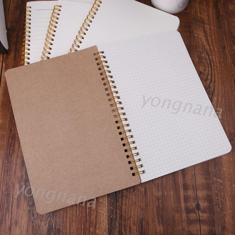 Sổ tay A5 bằng giấy kraft phối chấm bi phong cách đơn giản