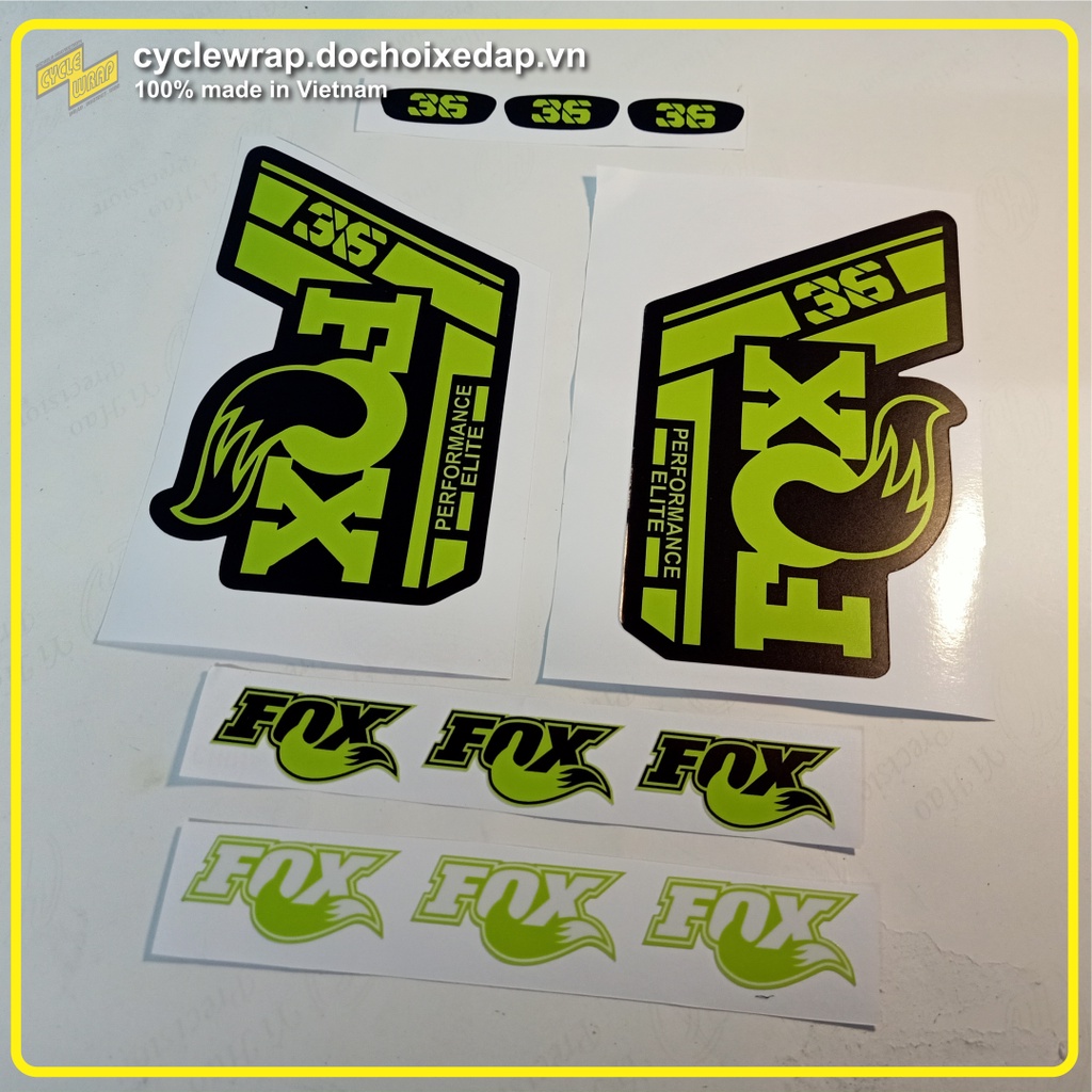 Tem decal dán phuộc xe đạp địa hình FOX 36 PERFORMANCE ELITE 2021 | Sticker phuộc xe đạp | Fork decal | Temxedap.vn