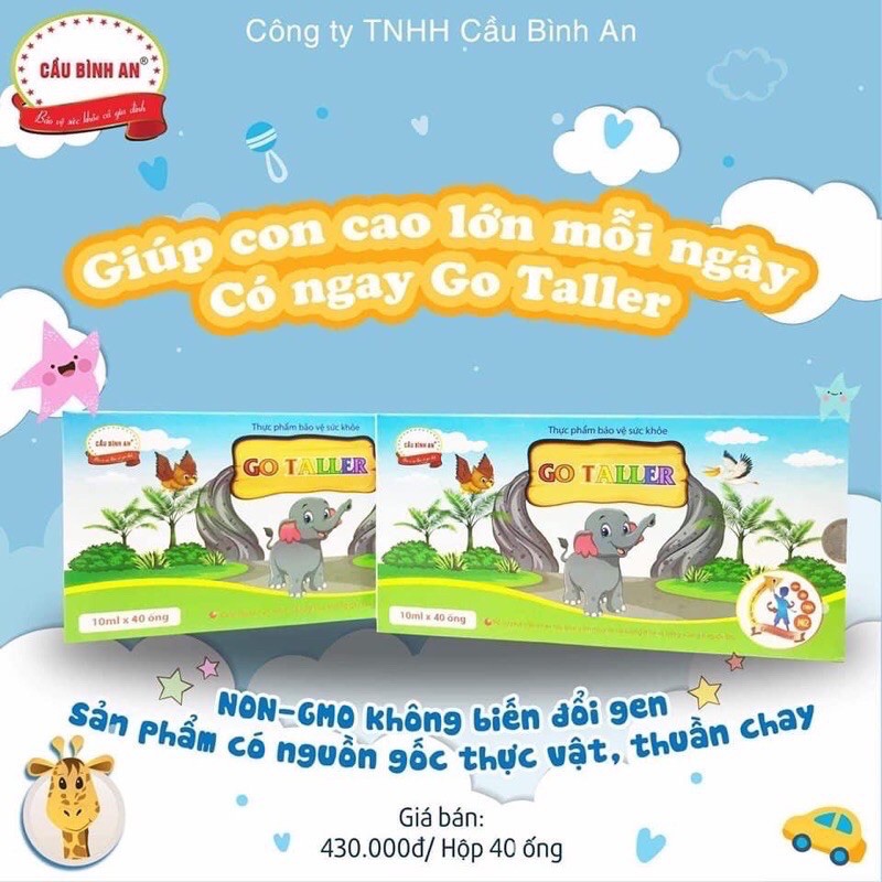 Go Taller Cầu Bình An giúp trẻ phát triển chiều cao hộp 40 ống