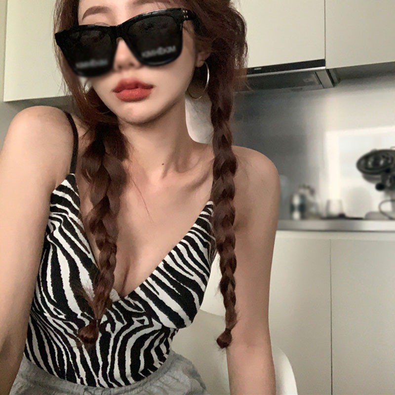 Áo Hai Dây Họa Tiết Ngựa Vằn Gợi Cảm Cho Nữ