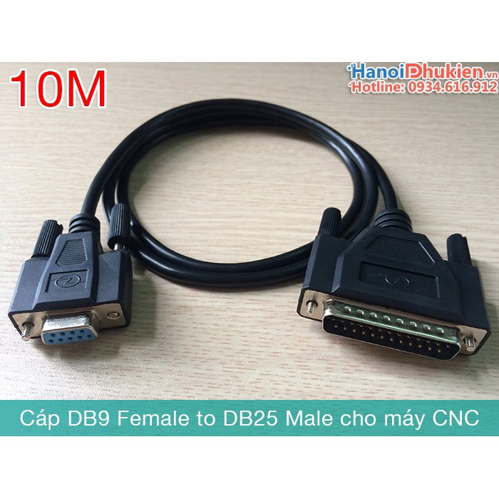 Cáp CNC 10M DB9 cái sang DB25 đực