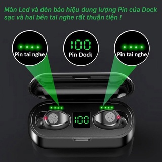 Tai nghe bluetooth AMOI F9 TWS 5.0 bản Quốc tế không dây cảm ứng chống nước IPX5, chống ồn tích hợp sạc dự phòng 2500mAh