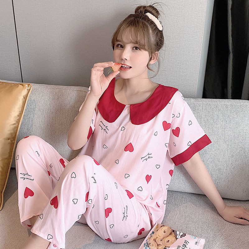 Thứ hai nơi bán hàng trong cửa của chúng tôi] Bộ đồ ngủ pijama nữ, cotton lụa có thể mặc ở nhà, lụa, quần tây ngắn