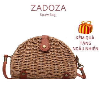 🌱 Túi cói đeo chéo vintage hình bánh gối 🌱