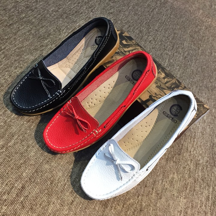 Giày đế bằng moca nữ da bò mềm Thái Lan siêu êm chân chuyên đi bộ chính hãng CSB Shoes LK92-645 Sr7 | BigBuy360 - bigbuy360.vn