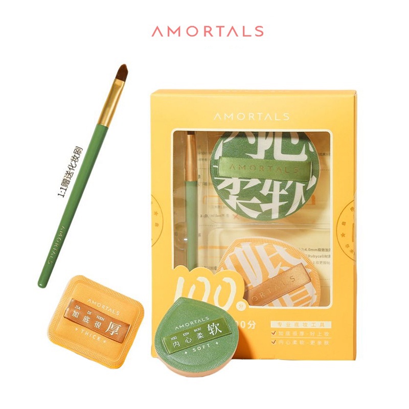 Mút trang điểm cotton mềm AMORTALS  miếng bọt biển trang điểm Có Thể Dùng Ướt/Khô Dụng cụ trang điểm