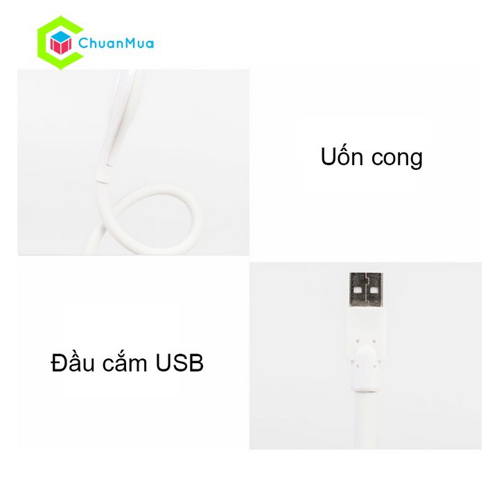 Đèn Led USB Siêu Sáng Mini 12 Bóng Trắng Ấm ( Cắm cổng Laptop PC Soi Màn Hình Đọc Sách Chống Cận Thị Uốn Cong 360 Độ Rẻ)