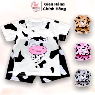 Quần Áo Trẻ Em Bi Kids Thời Trang Cho Bé Bộ Cộc Tay Bò Sữa Đáng Yêu Cực Dễ Thương Vải Thun Lạnh 100% Co Giãn Thoáng Mát
