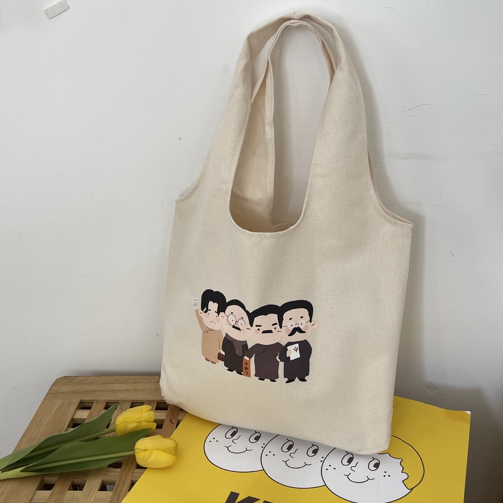 Túi tote vải đeo chéo canvas bag giá rẻ đẹp đi học LOT STORE TX792