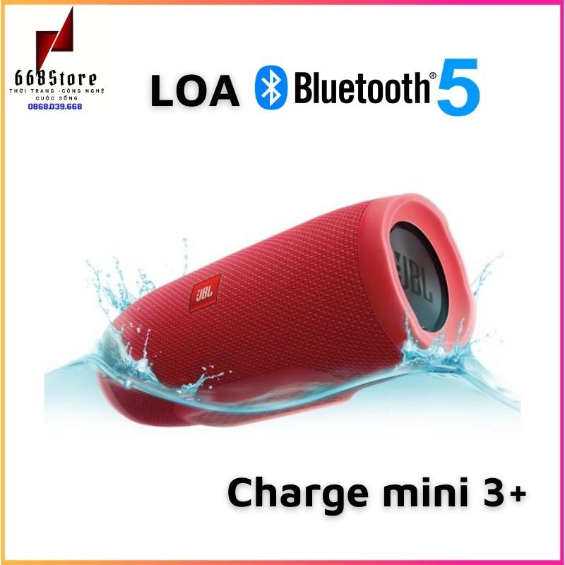 Loa Bluetooth 5.0 Charge Mini 3+, Âm thanh hay,Cắm được USB và khe cắm thẻ nhớ, chống nước tốt