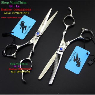Kéo Cắt Tóc Cao Cấp Freelander [TĂNG KÈM BAO DA ĐỰNG VÍ CAO CẤP+ 2 LƯỢC TONIGUY]